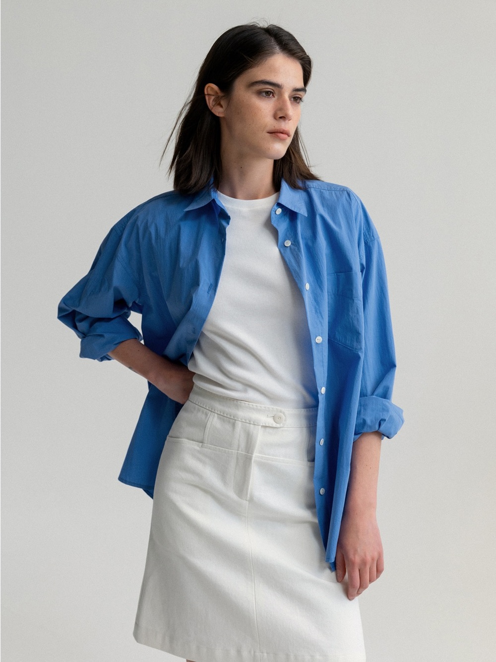 Nothing Written K-brand Blue Lightweight Button-Up Shirt